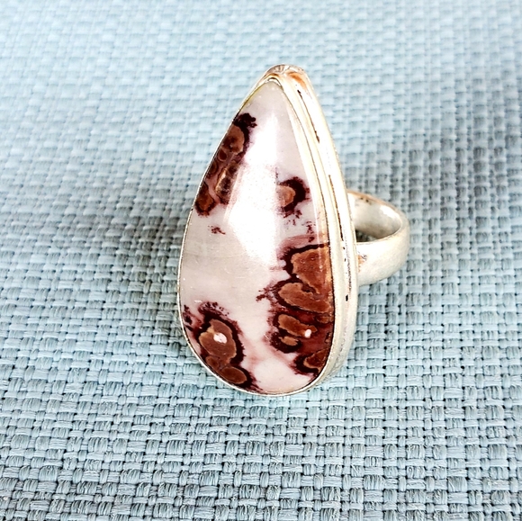 New Spot Jasper 925 Silver Ring. Size 8.25 - Picture 7 of 10